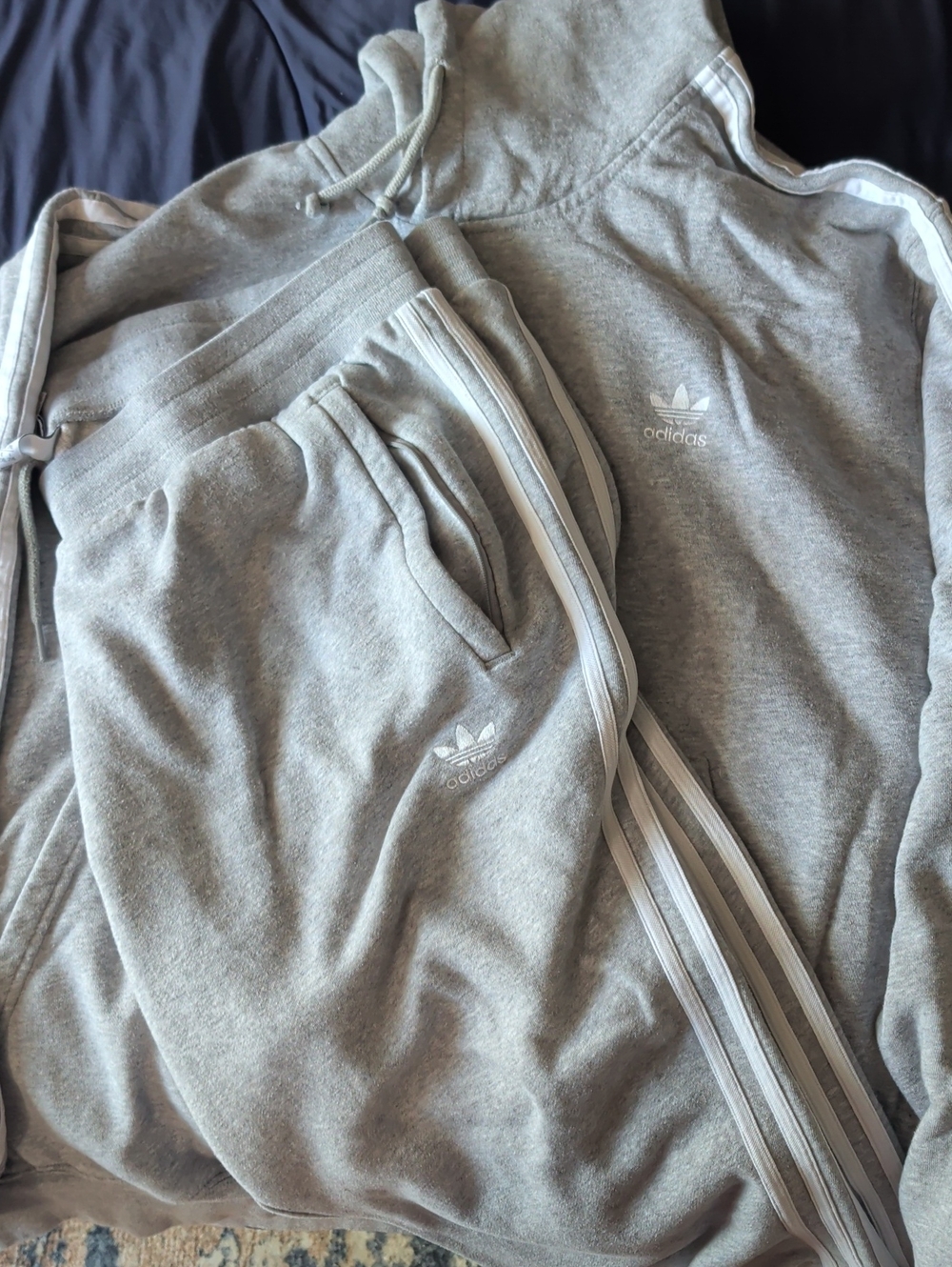 Adidas Trefoil Logo  Heather Gray Sweat Suit 2xl Pants & Hoodie